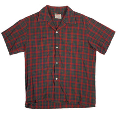 トップス 60s M'GREGOR vintage cotton shirt Medium 50s / 60s Cotton Plaid Loop Collar Shirt / Mcgregor