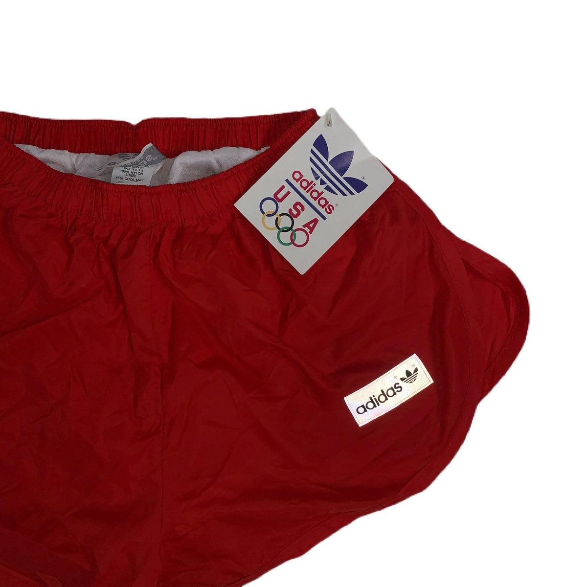 Vintage Original Adidas USA Olympics Reflective Shorts with reflective detail