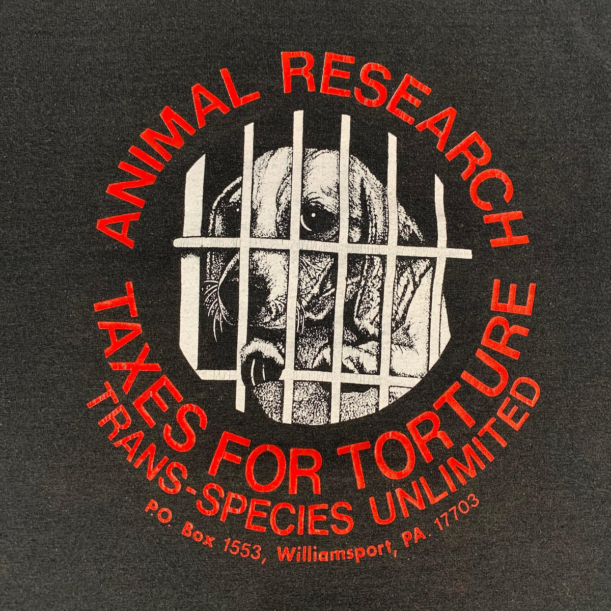 Vintage Animal Research &quot;Taxes For Torture&quot; T-Shirt - jointcustodydc