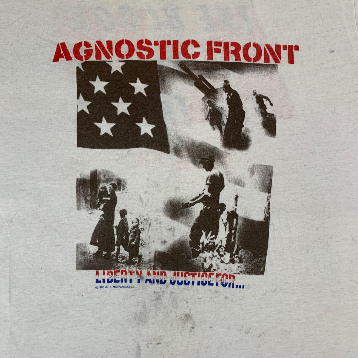 Vintage Agnostic Front &quot;Liberty And Justice For...&quot; Tour T-Shirt - jointcustodydc