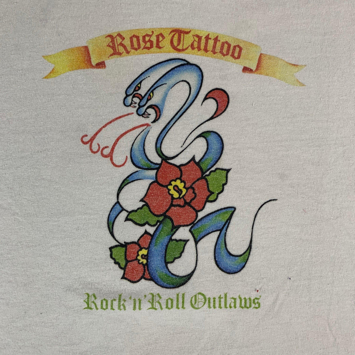 Vintage Rose Tattoo &quot;Rock &#39;N&#39; Roll Outlaws&quot; T-Shirt - jointcustodydc
