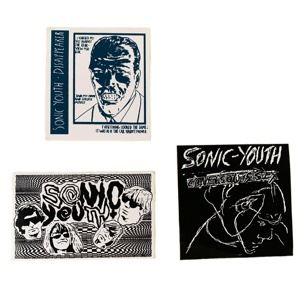 Vintage Sonic Youth &quot;Raymond Pettibon&quot; Sticker Lot - jointcustodydc