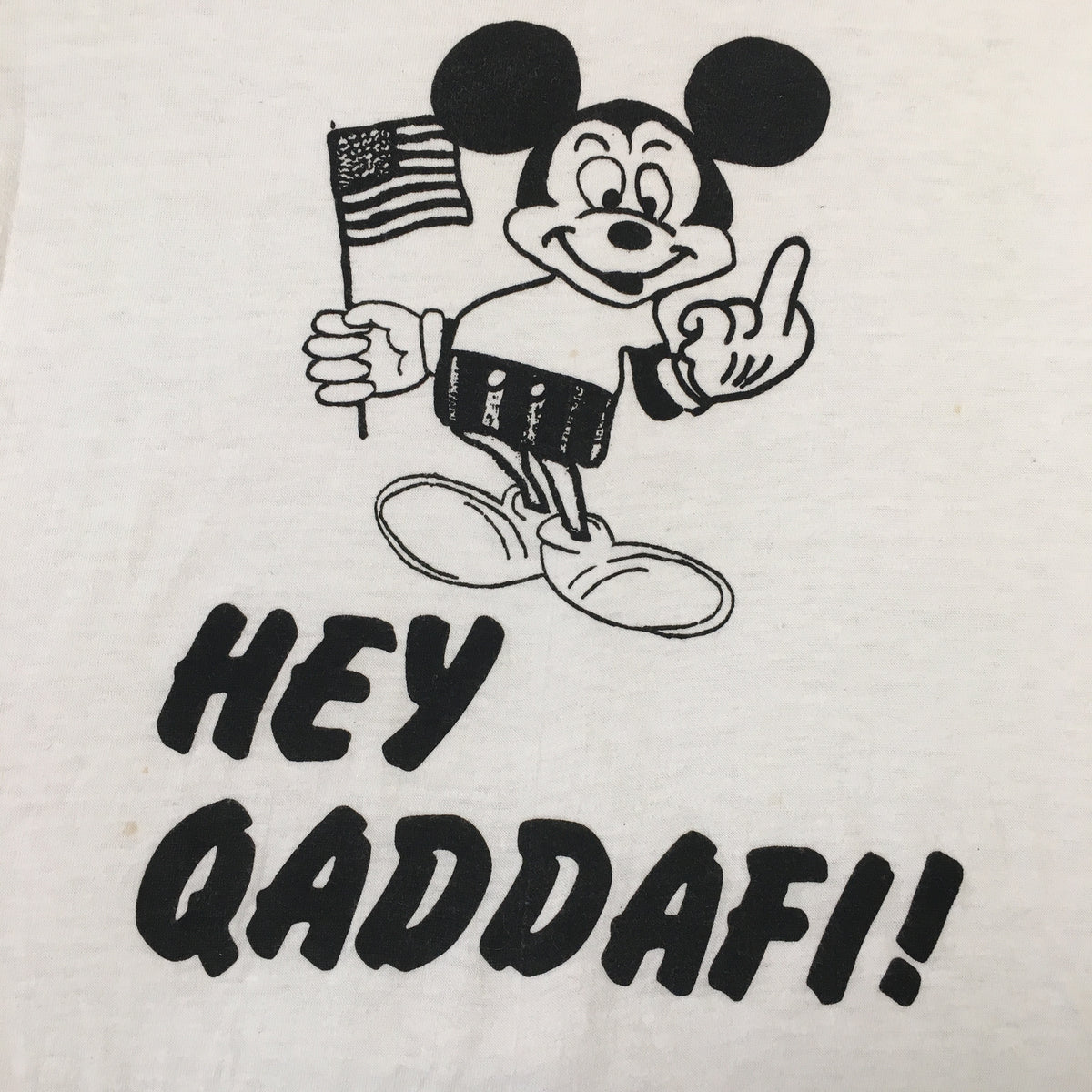 Vintage Mickey Mouse &quot;Hey Qaddafi&quot; T-Shirt - jointcustodydc