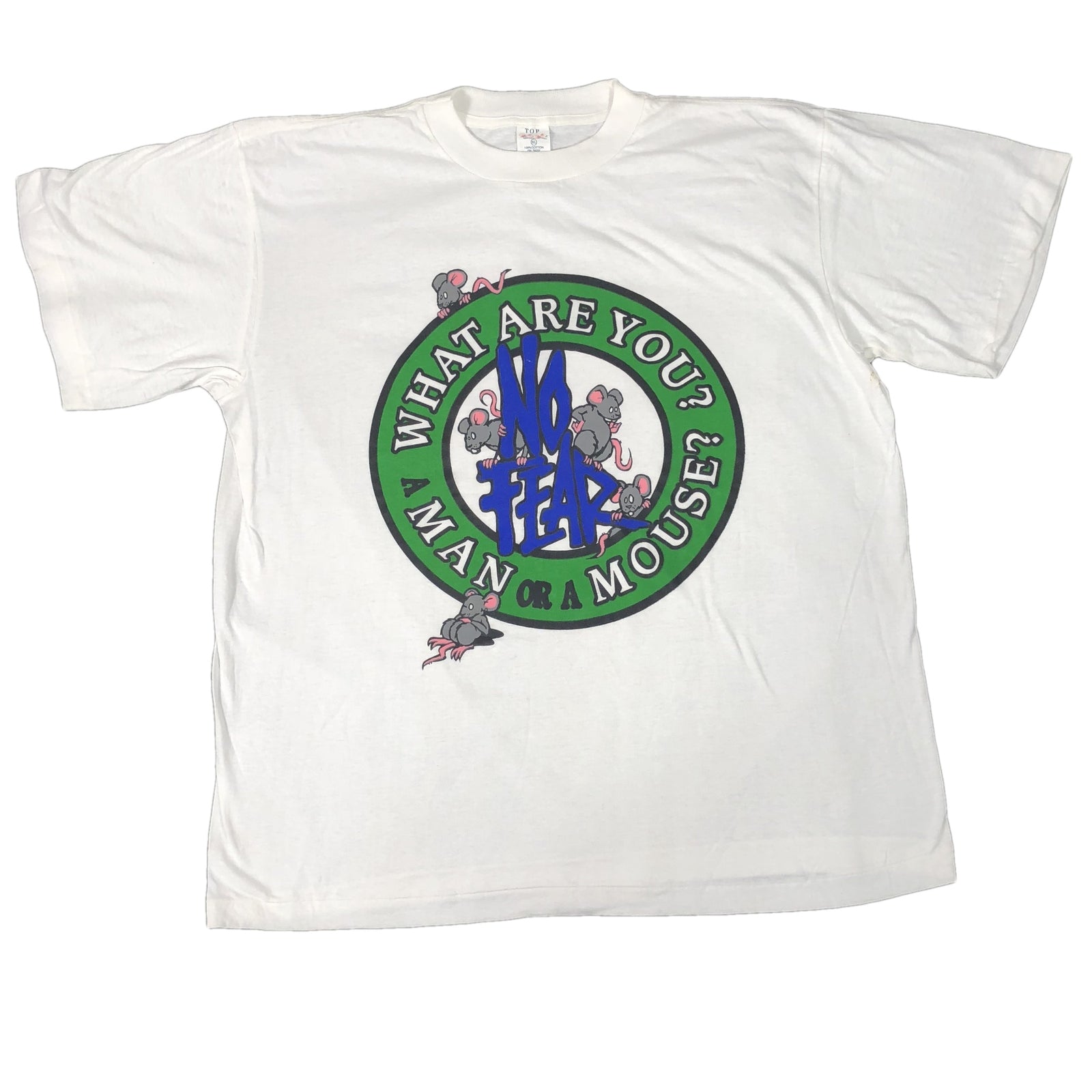 Vintage No Fear "What Are You A Man Or A Mouse?" T-Shirt - jointcustodydc