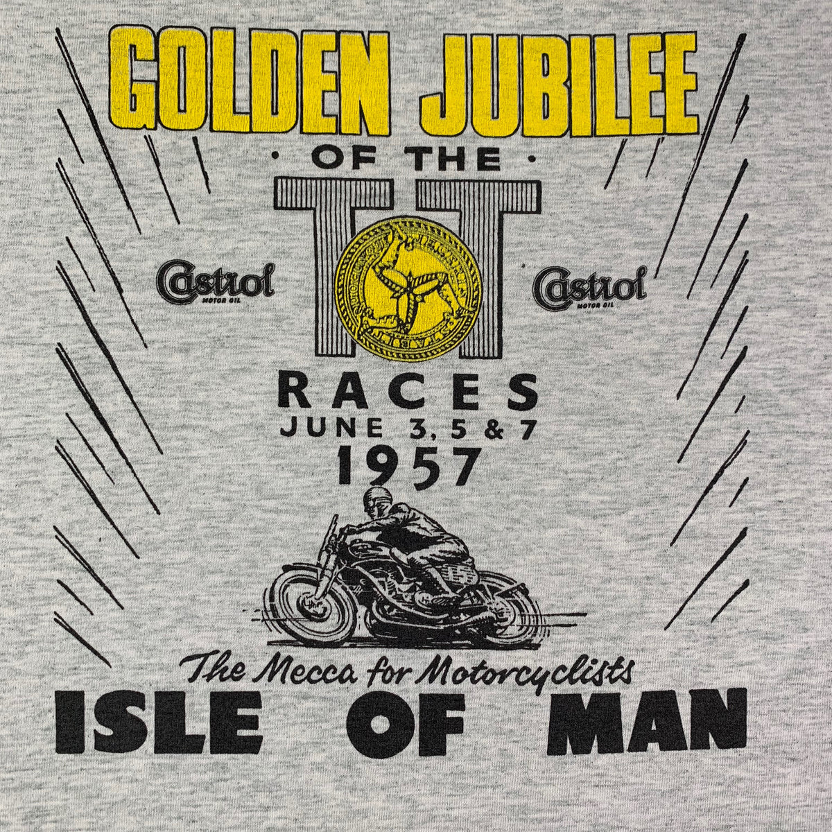 Vintage Castrol Oil Motorcycle &quot;Isle Of Man&quot; T-Shirt - jointcustodydc