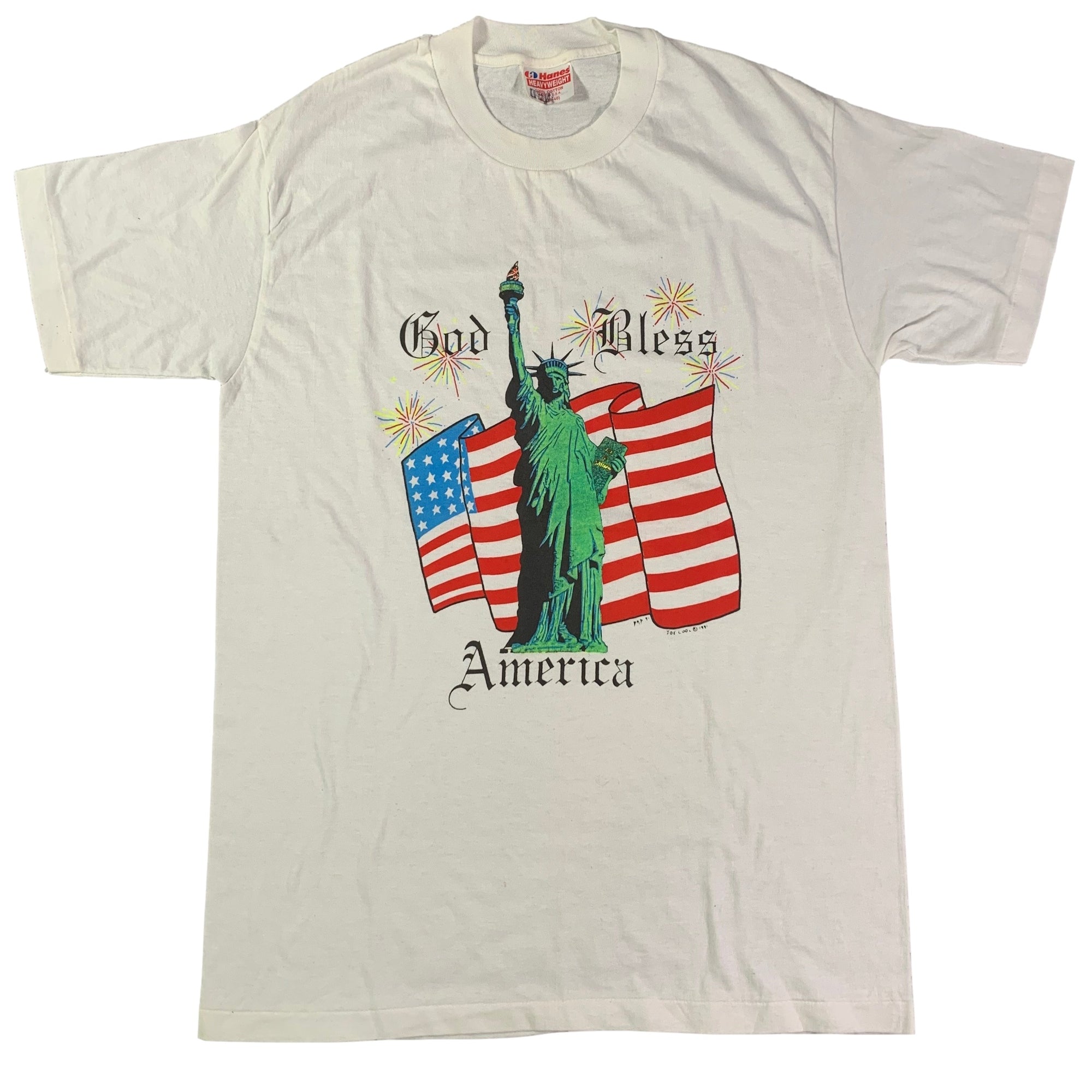 Vintage Statue Of Liberty "God Bless America" T-Shirt - jointcustodydc