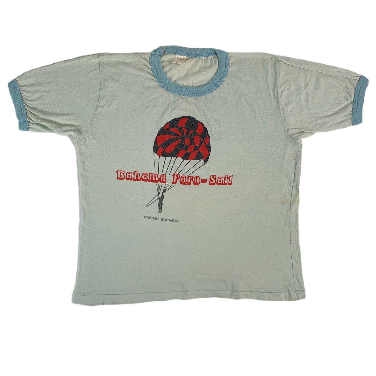 Vintage Nassau Bahamas &quot;Para-Sail&quot; Ringer Shirt - jointcustodydc