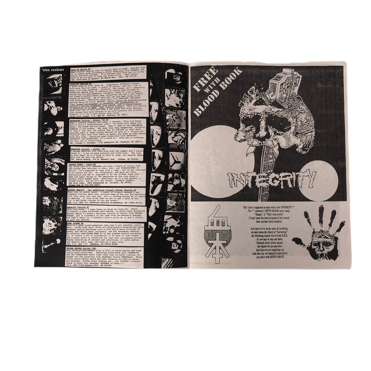 Vintage Blood Book Fanzine &quot;Issue 3&quot; With Integrity 7&quot;