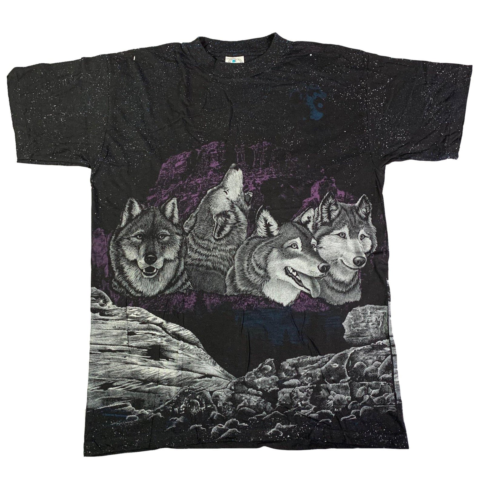 Vintage All Over Print Wolves Shirt