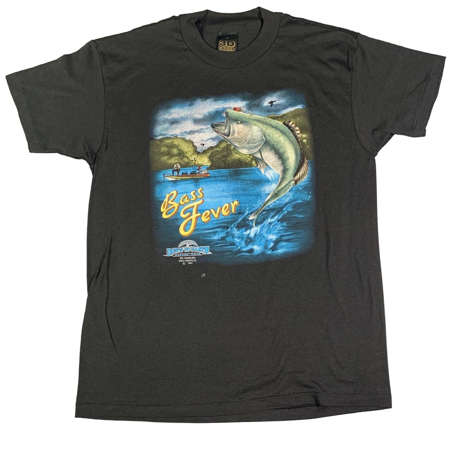 Vintage 3D Emblem "Down To Earth" Bass Fever T-Shirt - jointcustodydc