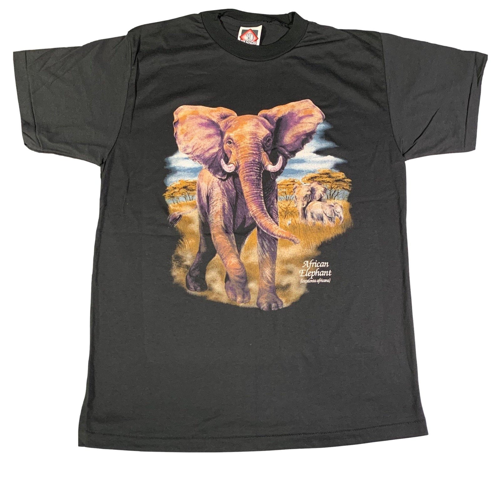 Vintage original 3D Emblem African Elephant T-Shirt
