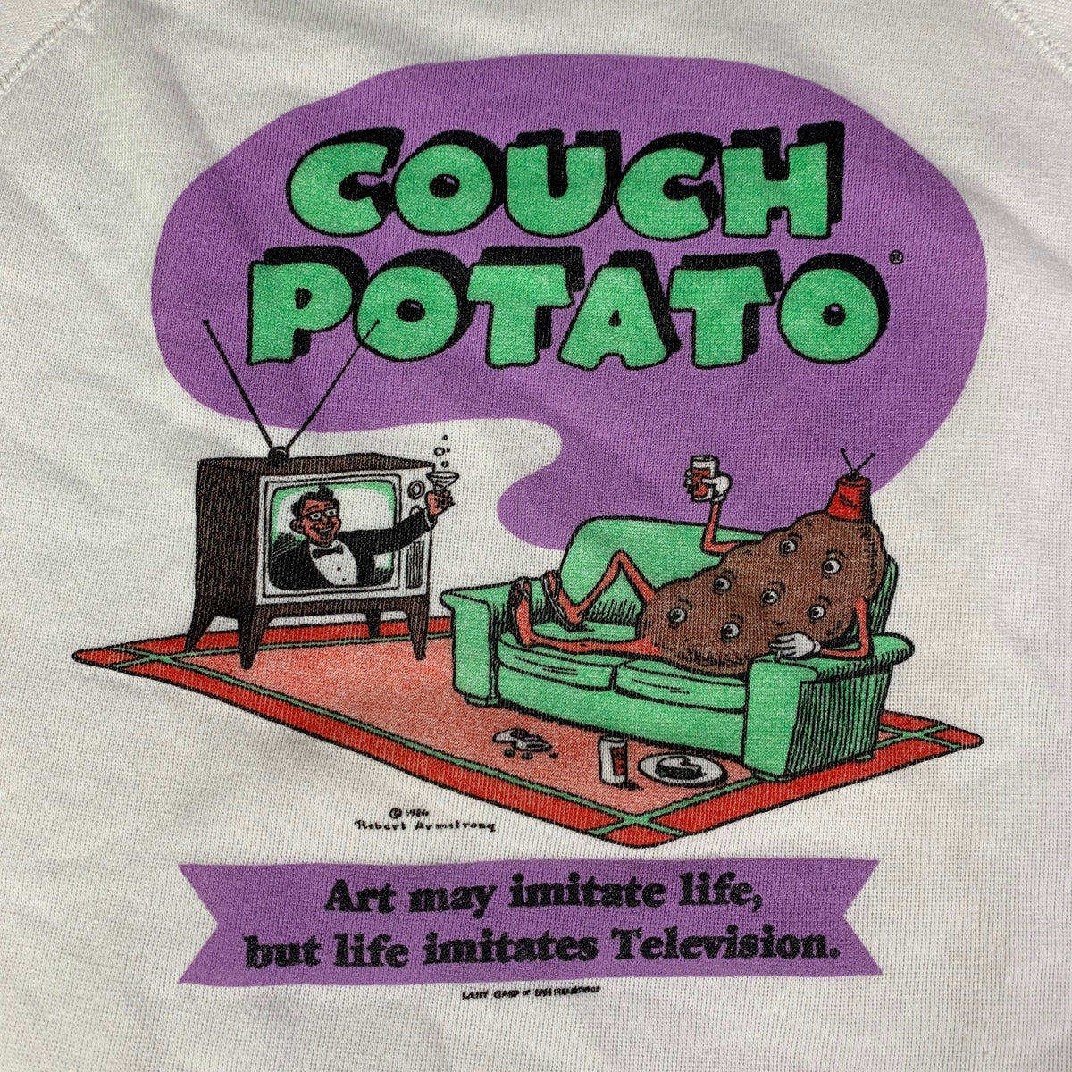 Vintage Robert Armstrong &quot;Couch Potato&quot; Crewneck Sweatshirt - jointcustodydc