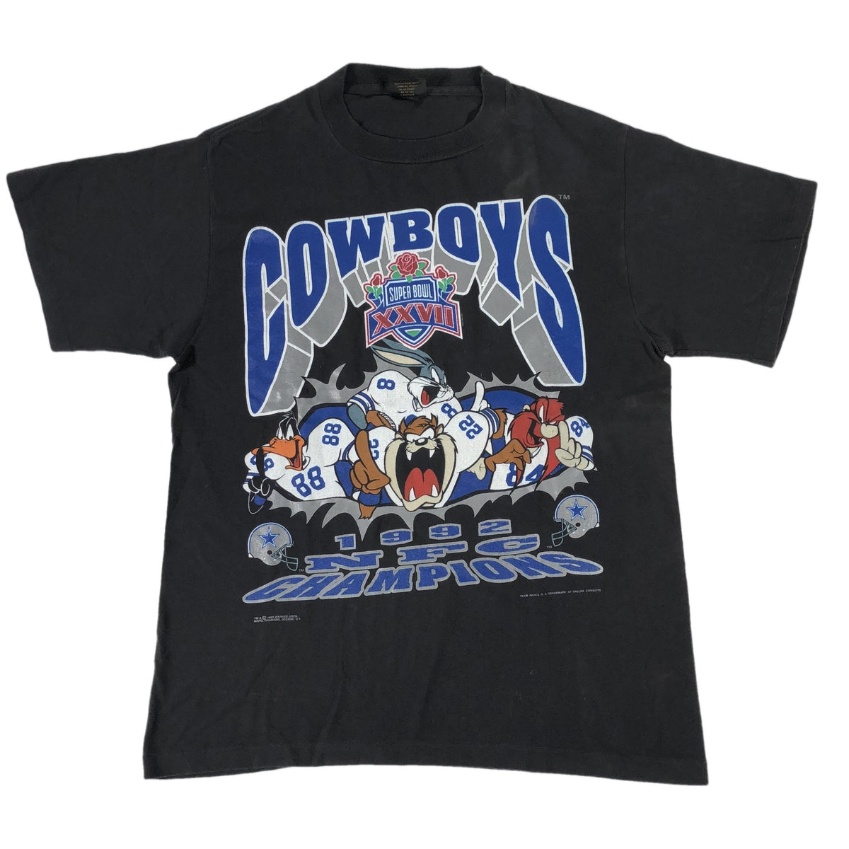 Vintage Dallas Cowboys &quot;Superbowl XXVII NFC Champions Looney Tunes&quot; T-Shirt - jointcustodydc