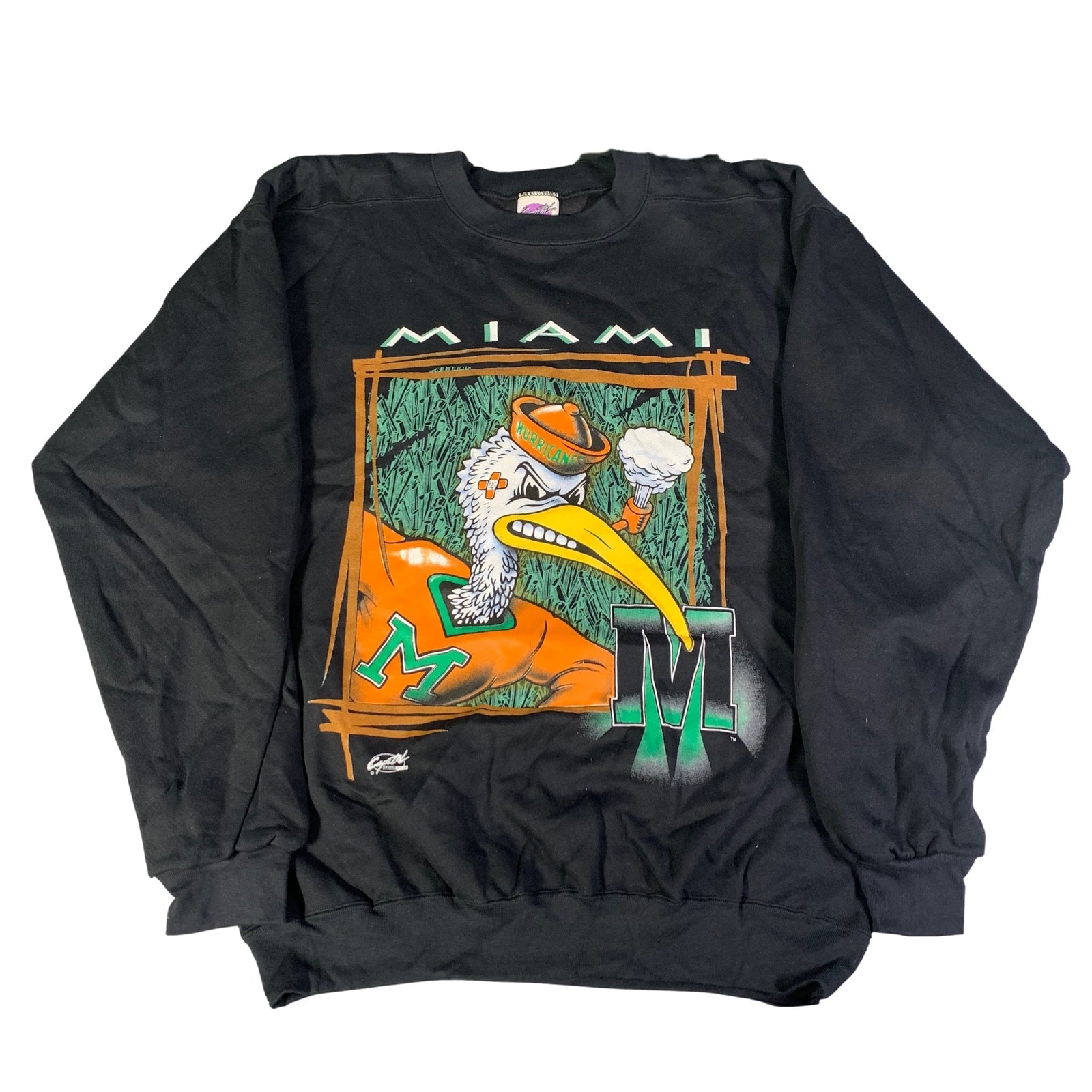 Vintage Miami Hurricanes "Sebastian The Ibis" Crewneck Sweatshirt - jointcustodydc