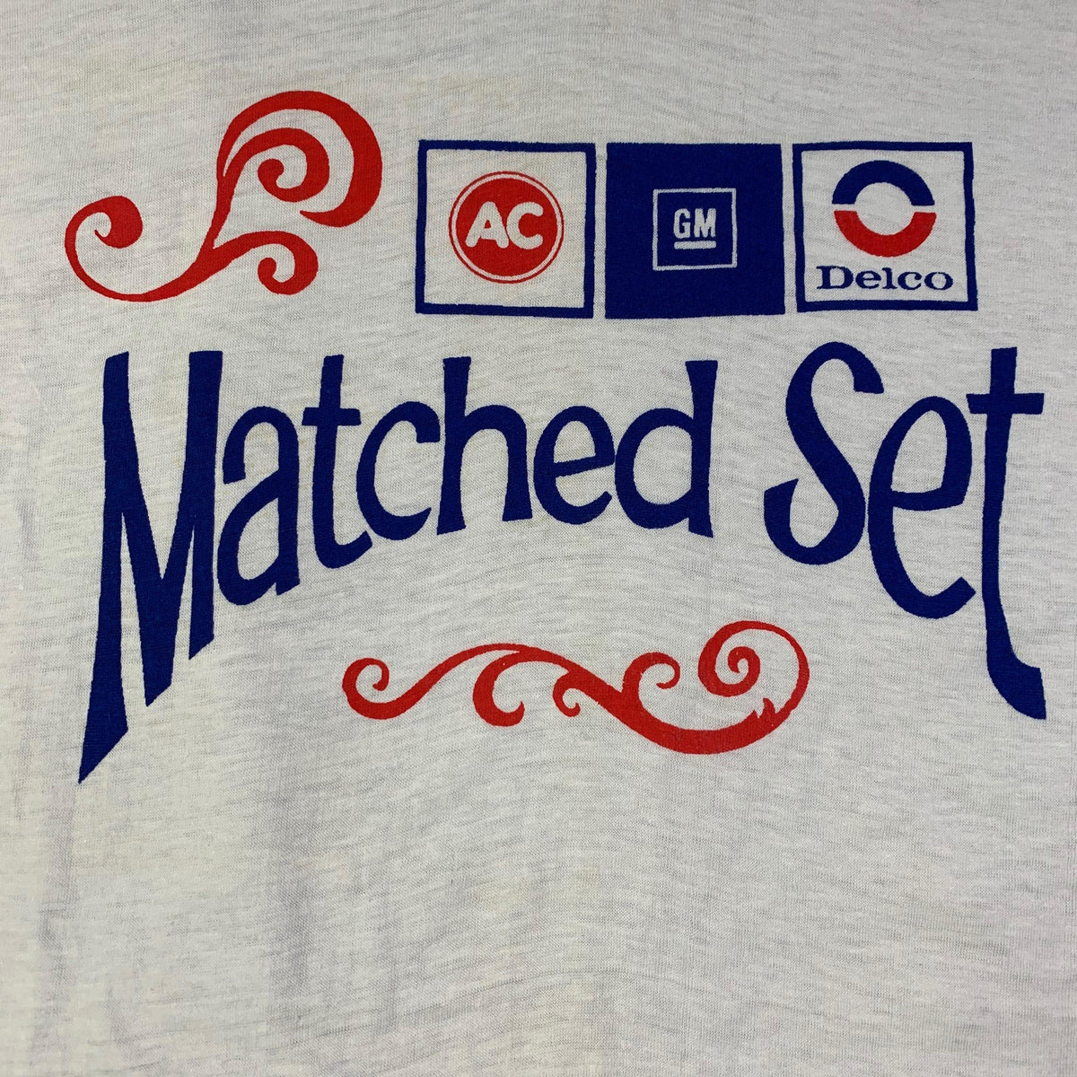 Vintage Original ACDelco Matched Set T Shirt graphic detail AC GM Delco