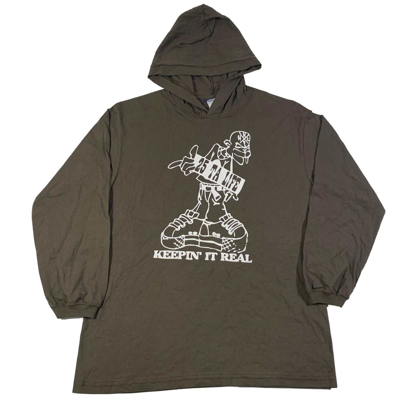 Vintage 25 Ta Life "Keepin' It Real" Long Sleeve Hoodie - jointcustodydc