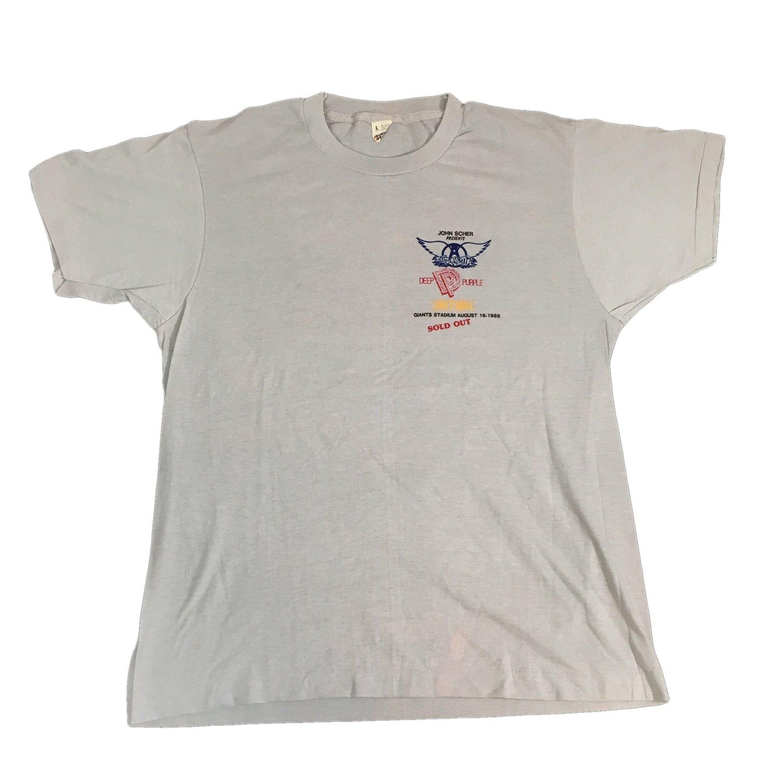 Vintage Original Aerosmith Deep Purple Guns N' Roses Giant Stadium Concert Shirt