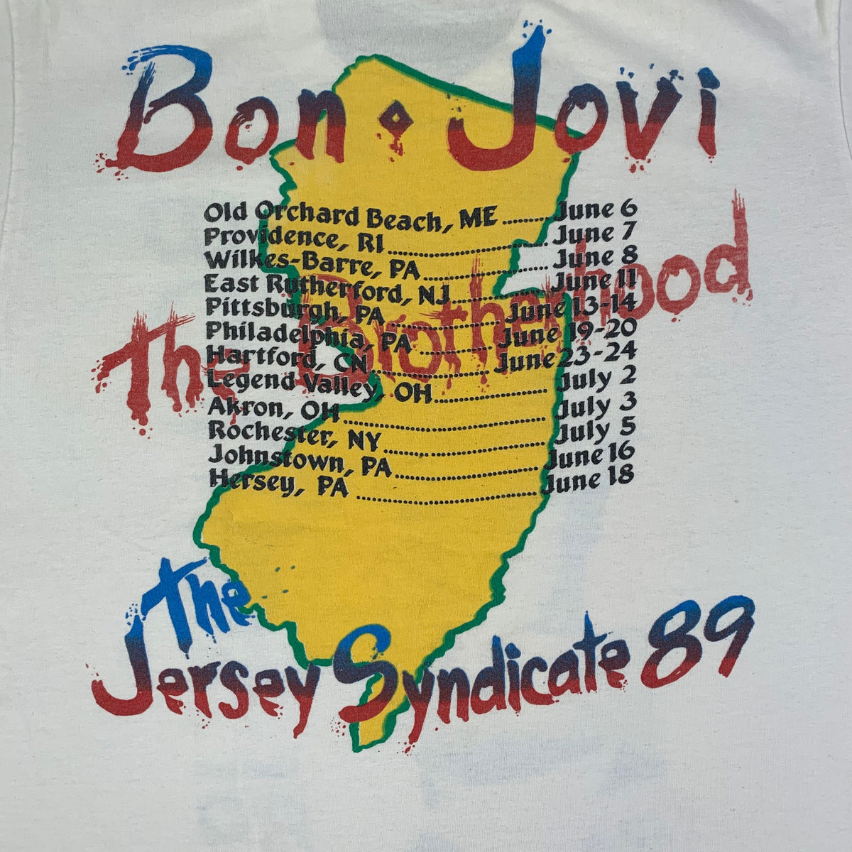 Vintage Autographed Bon Jovi &quot;The Jersey Syndicate&quot; T-Shirt - jointcustodydc
