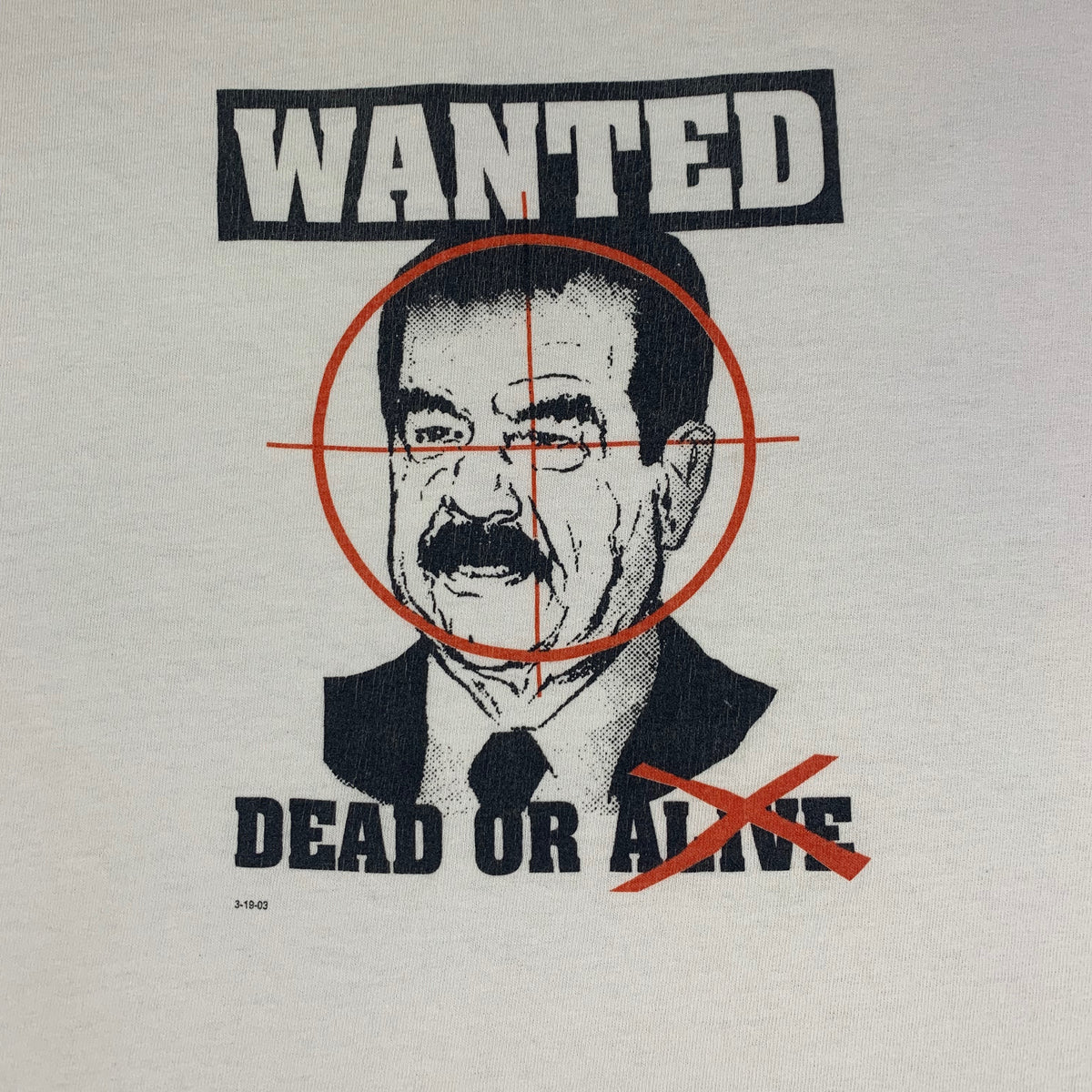 Vintage Saddam Hussein &quot;Wanted&quot; T-Shirt - jointcustodydc