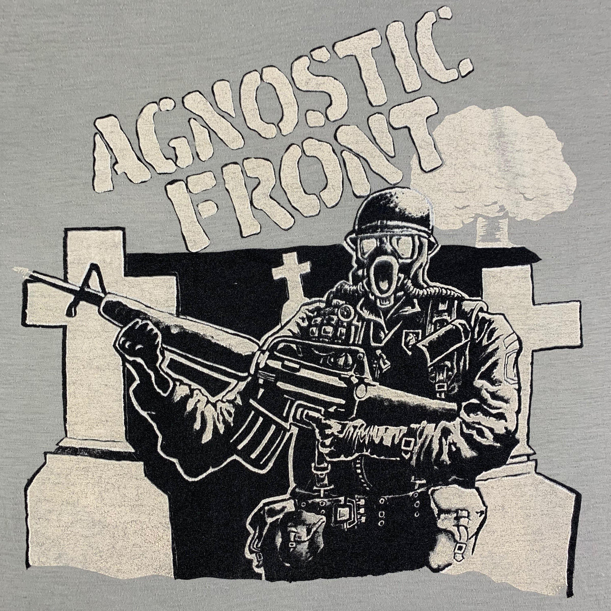 Vintage Original Agnostic Front Toxic Shock T Shirt Front graphic detail