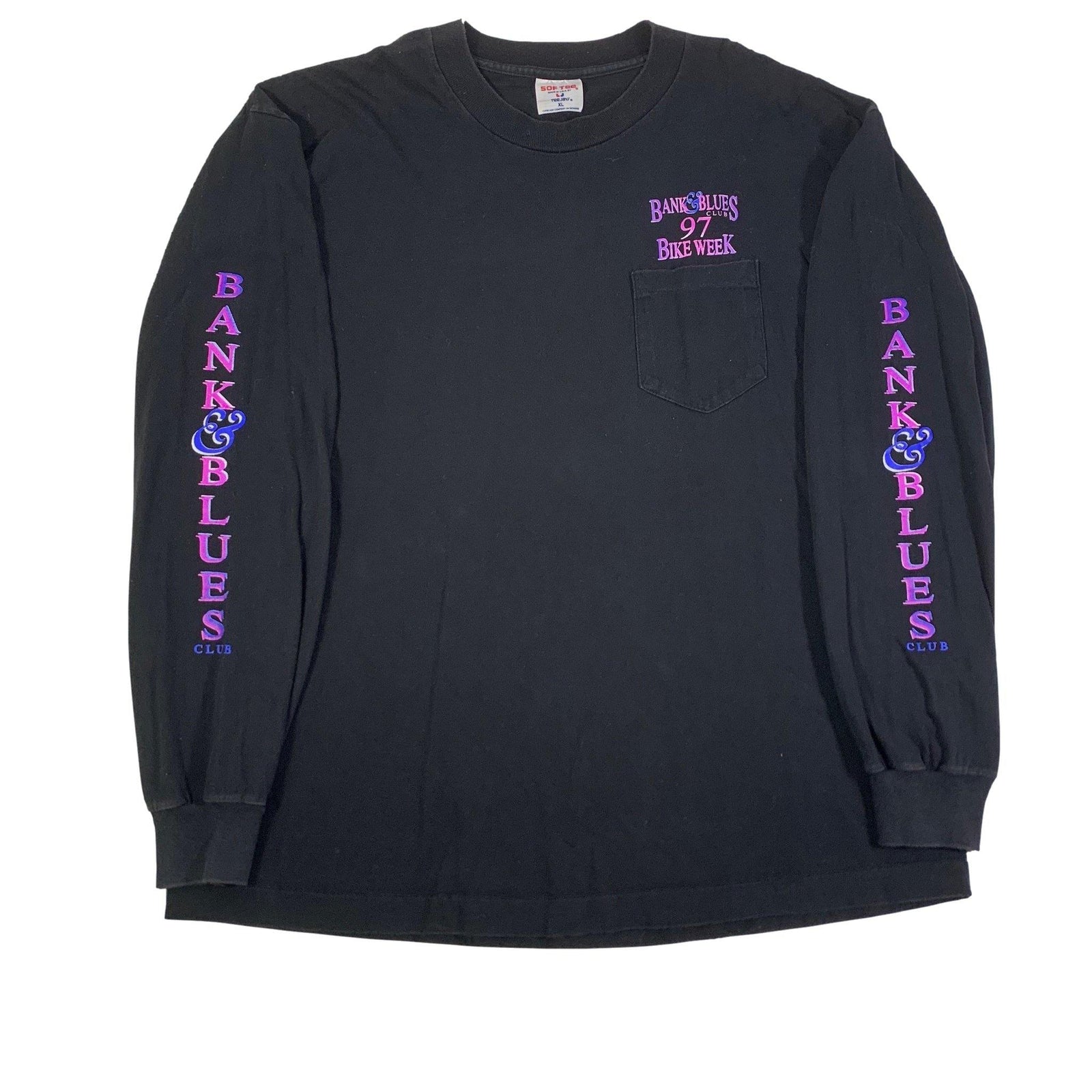 Vintage Original Bank & Blues Club '97 "Bike Week" Long Sleeve Shirt