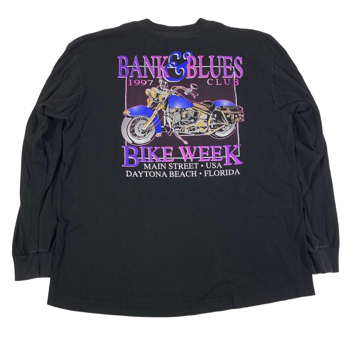 Vintage Original Bank &amp; Blues Club &#39;97 &quot;Bike Week&quot; Long Sleeve Shirt back