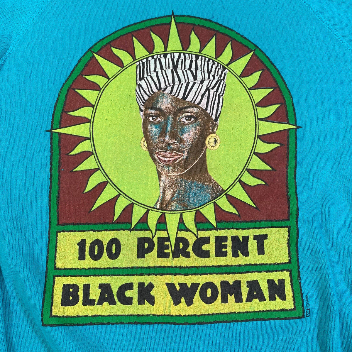 Vintage Original 100 Percent Black Woman Crewneck Sweatshirt detail