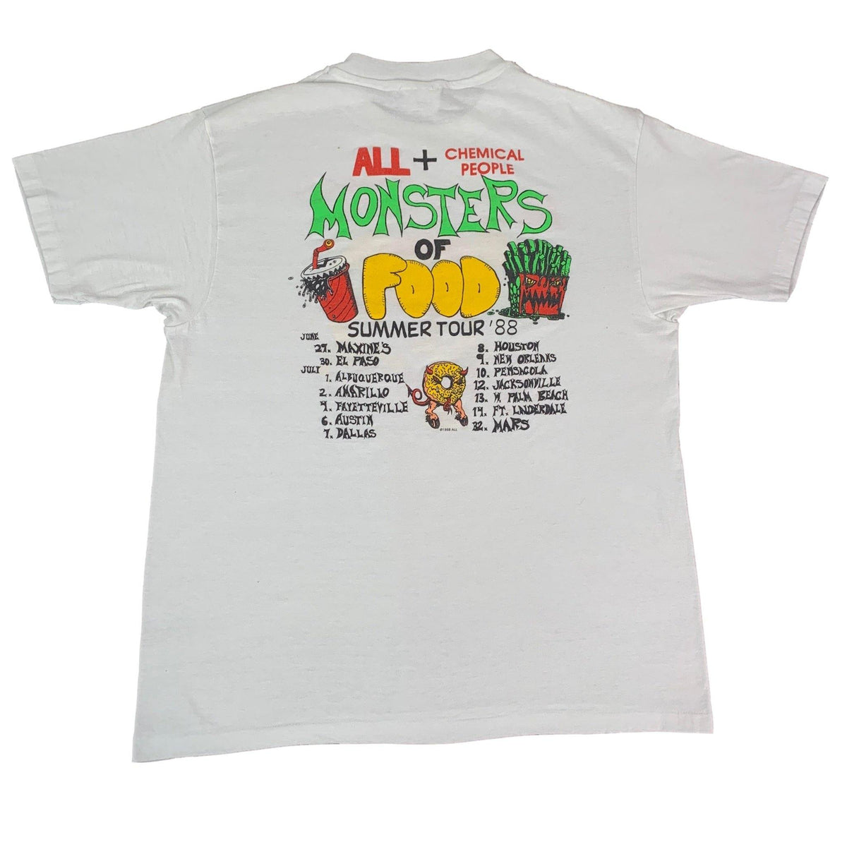Vintage ALL + Chemical People &quot;Monsters Of Food&quot; T-Shirt - jointcustodydc