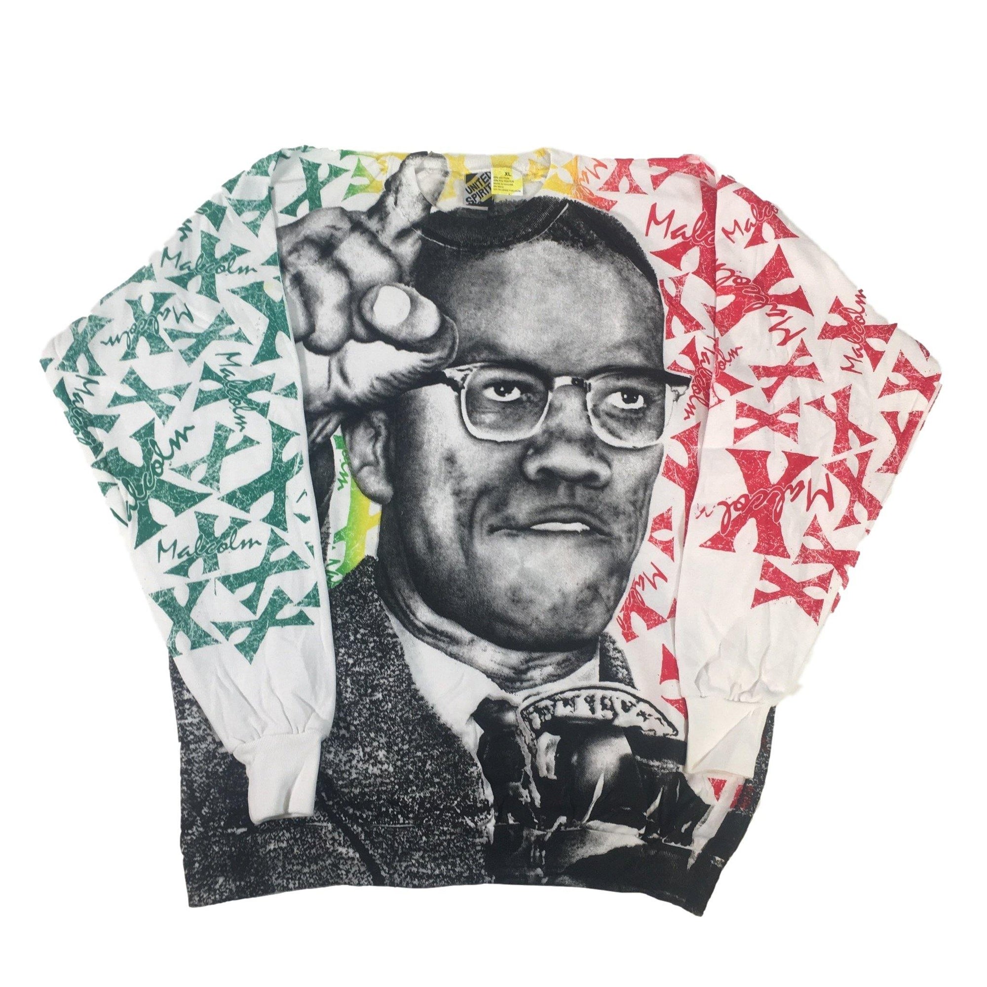 Vintage Malcolm X "All Over Print" Crewneck - jointcustodydc