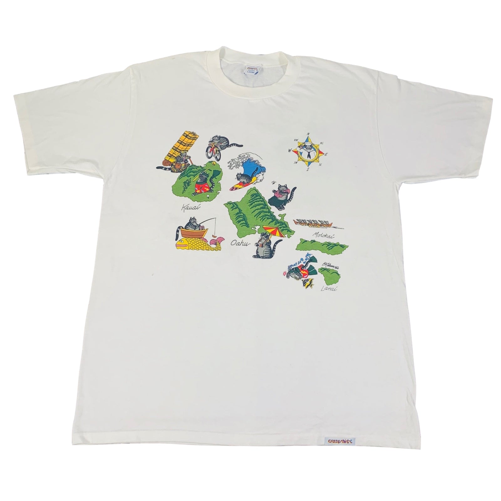 Vintage B. Kliban "Traveling Cats" Crazy Shirts T-Shirt - jointcustodydc