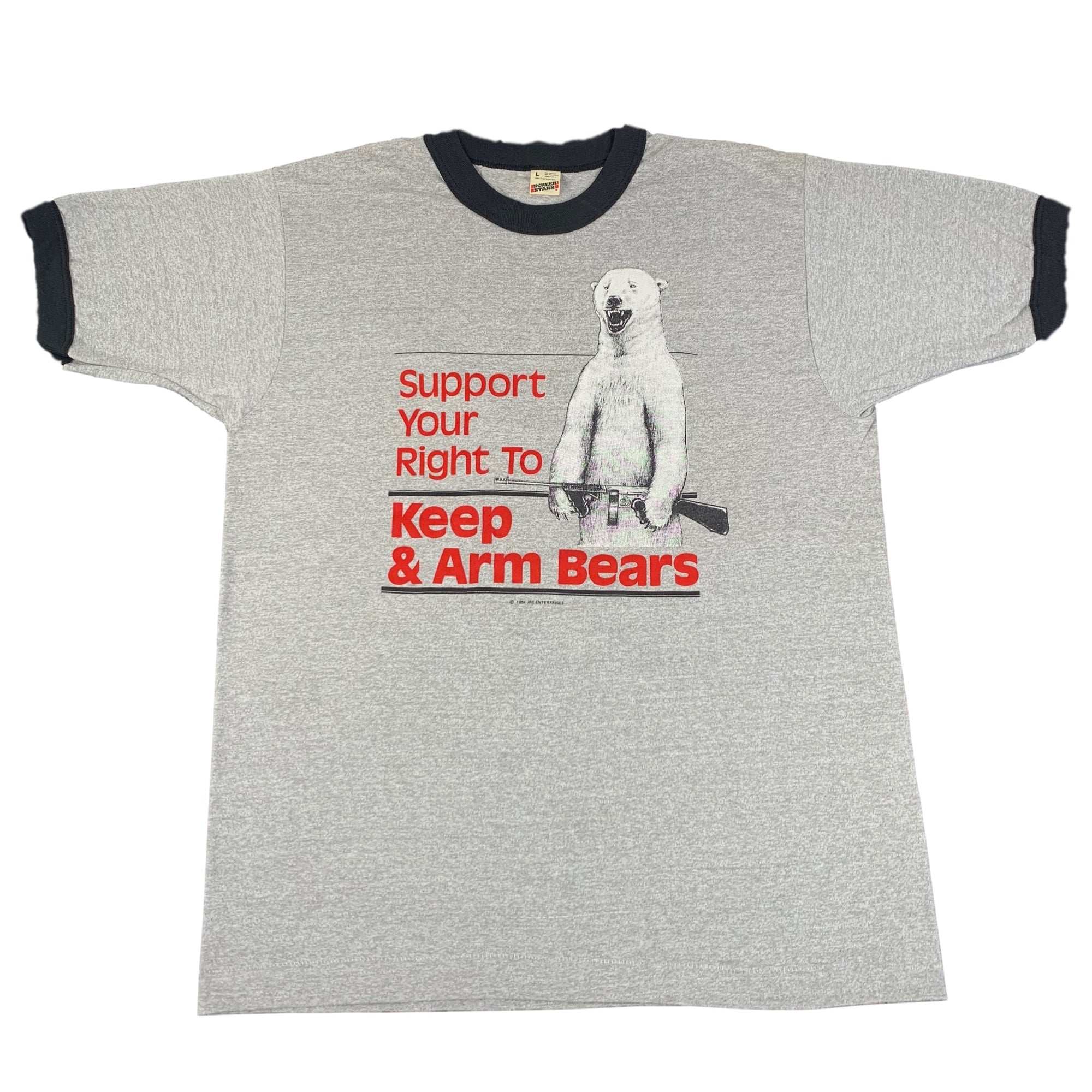 Vintage Keep & Arm Bears "Support Your Right" Ringer T-Shirt - jointcustodydc