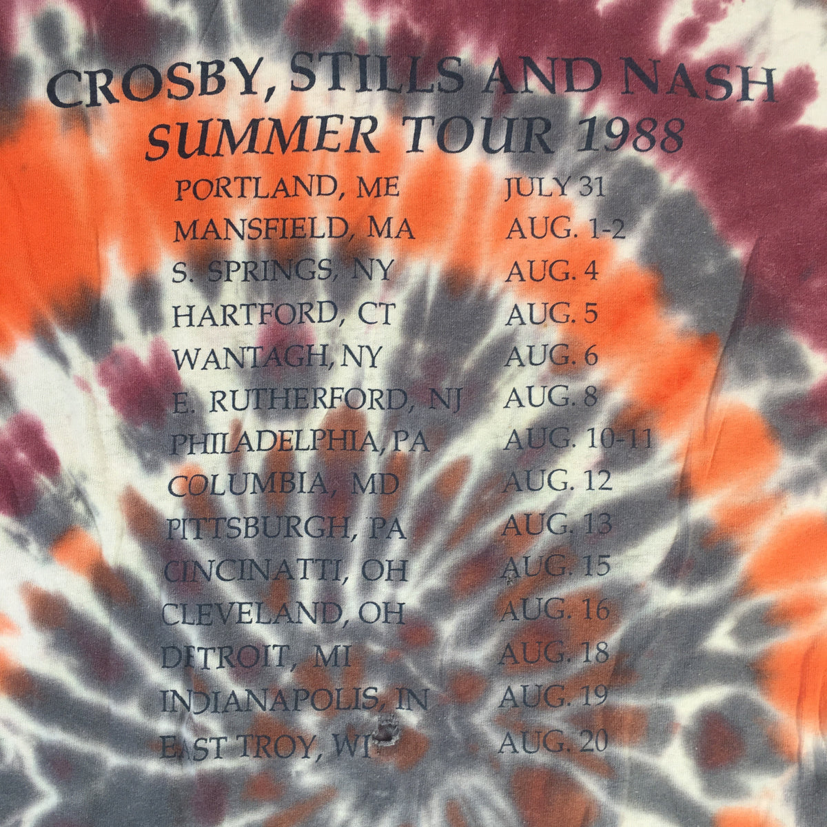 Vintage Crosby, Stills And Nash &quot;Summer 88&quot; T-Shirt - jointcustodydc