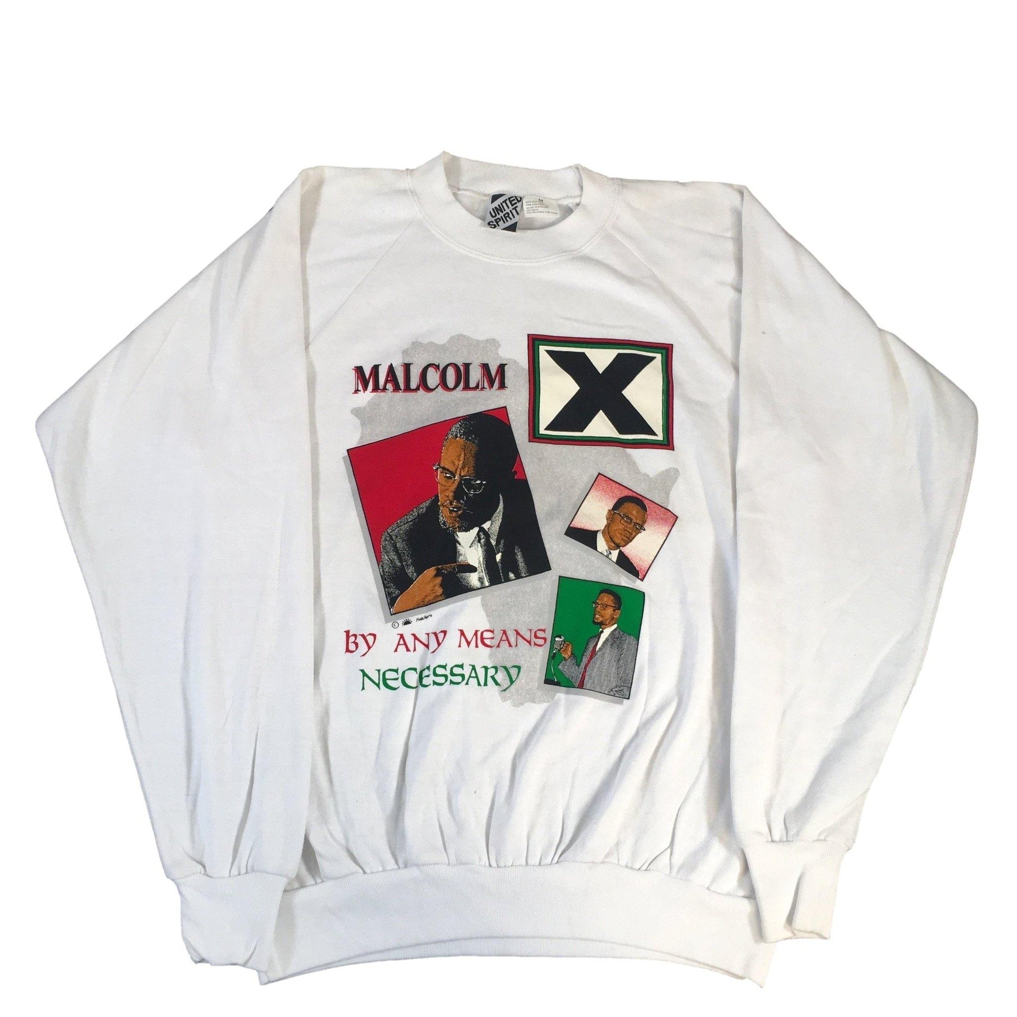 Vintage Malcolm X "By Any Means Necessary" Crewneck - jointcustodydc