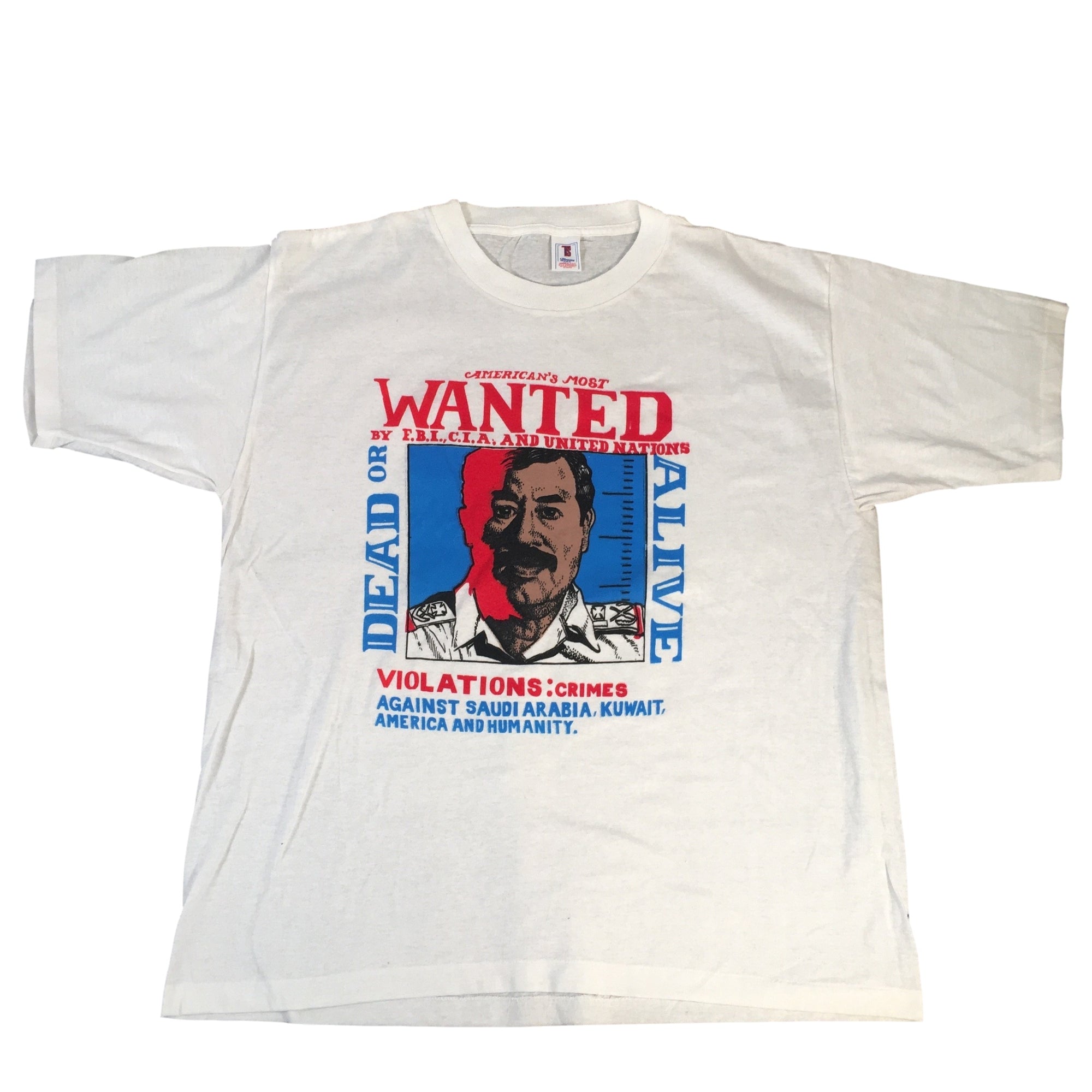 Vintage Saddam Hussein "Dead Or Alive" T-Shirt - jointcustodydc