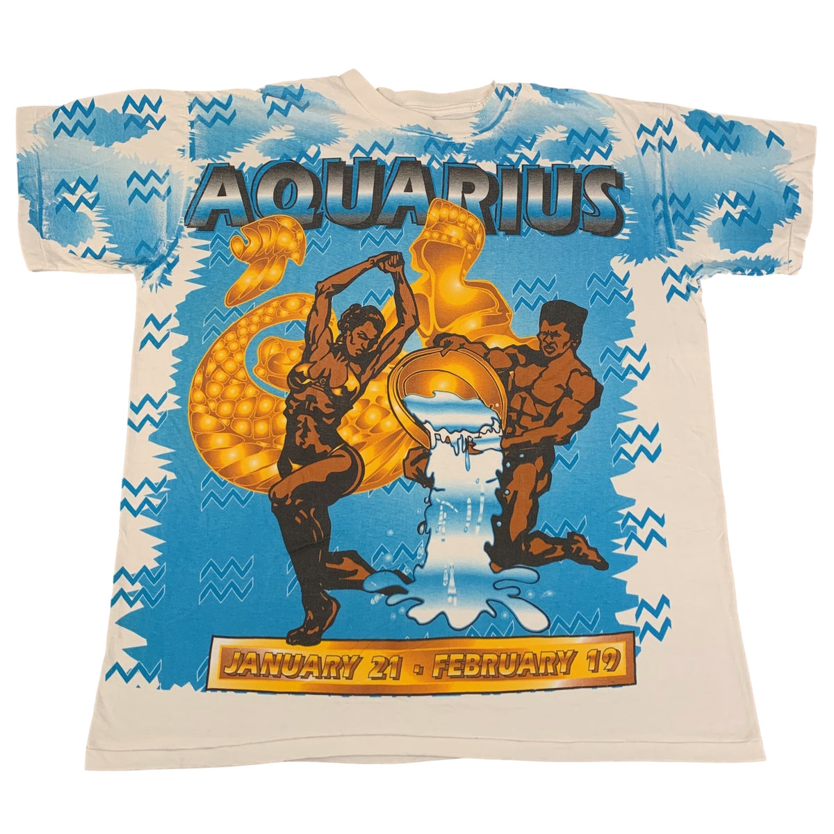 Vintage Aquarius &quot;January 21-February 19&quot; T-Shirt - jointcustodydc