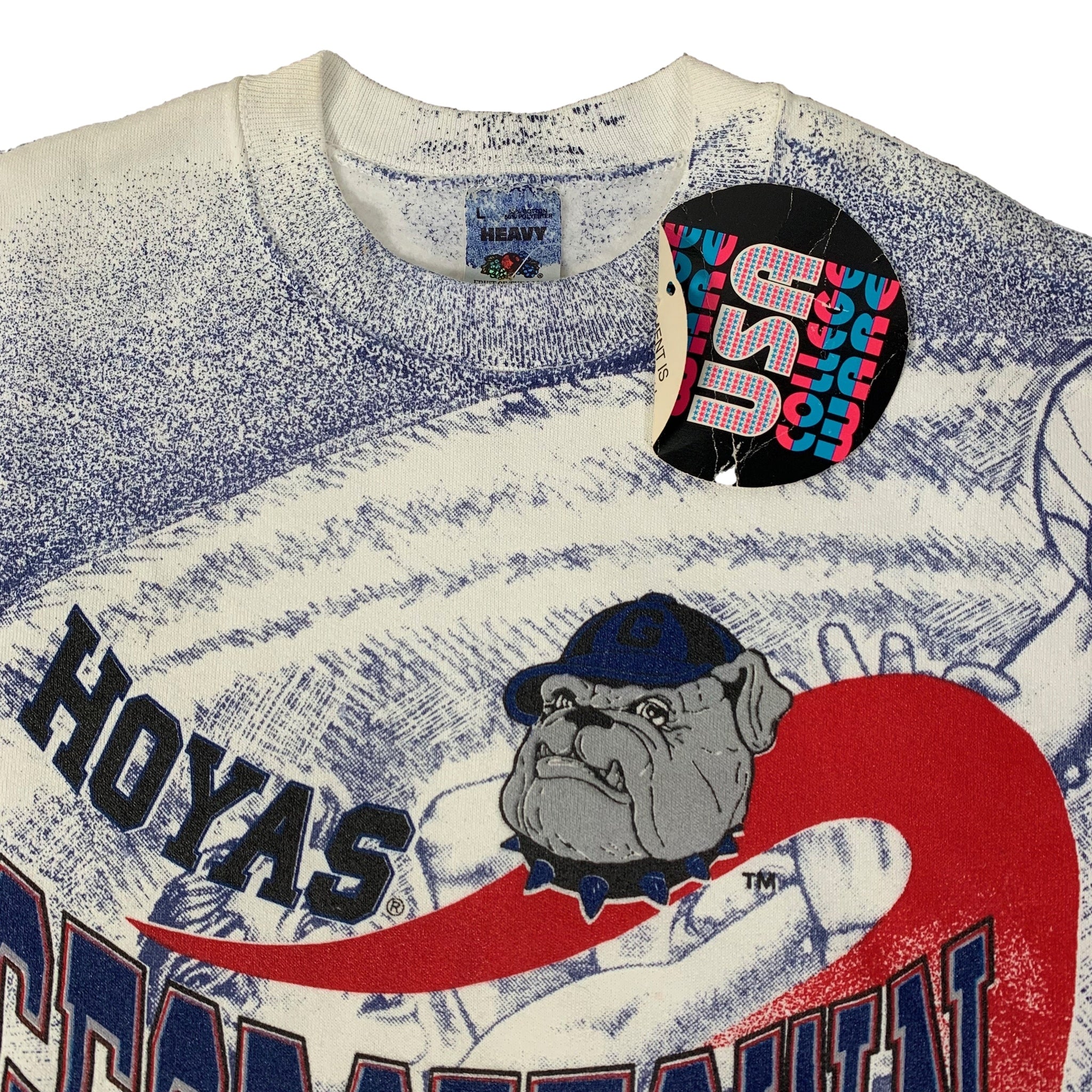 Vintage Georgetown University Hoyas All Over Print Crewneck Sweatshirt