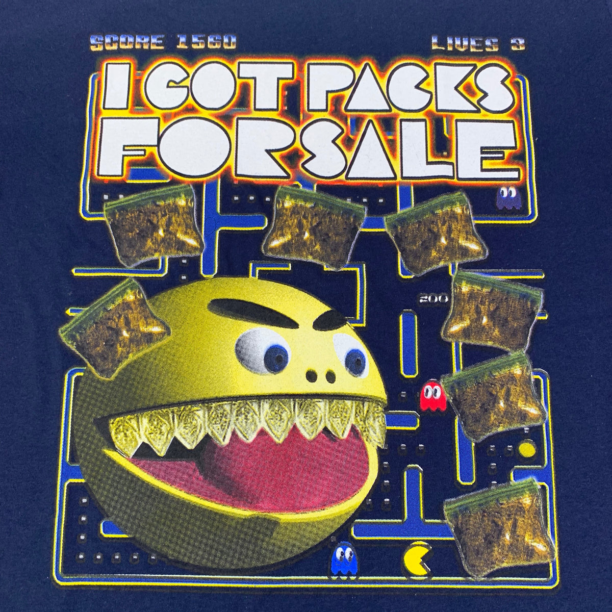 Vintage Pac-Man &quot;I Got Packs For Sale&quot; T-Shirt - jointcustodydc