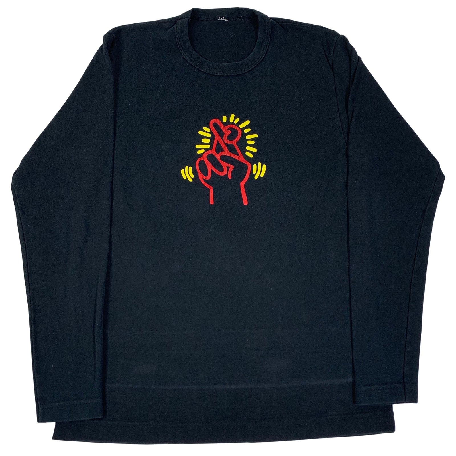 Vintage Keith Haring "Fingers Crossed" Women's Pop Shop Long Sleeve Shirt - jointcustodydc