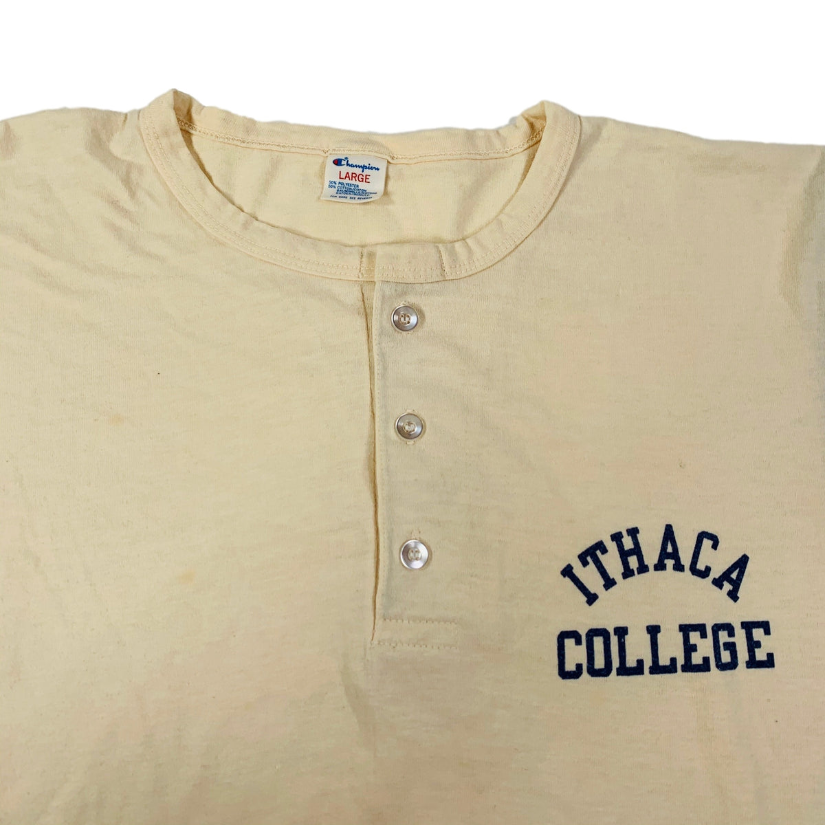 Vintage Champion &quot;Ithaca College&quot; 3/4 Henley Shirt - jointcustodydc