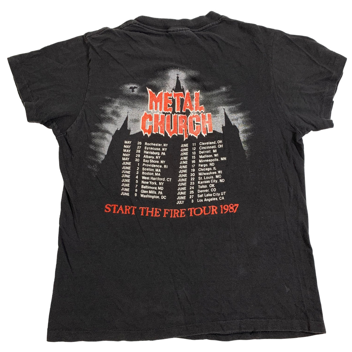 Vintage Metal Church &quot;Start The Fire&quot; Tour T-Shirt - jointcustodydc
