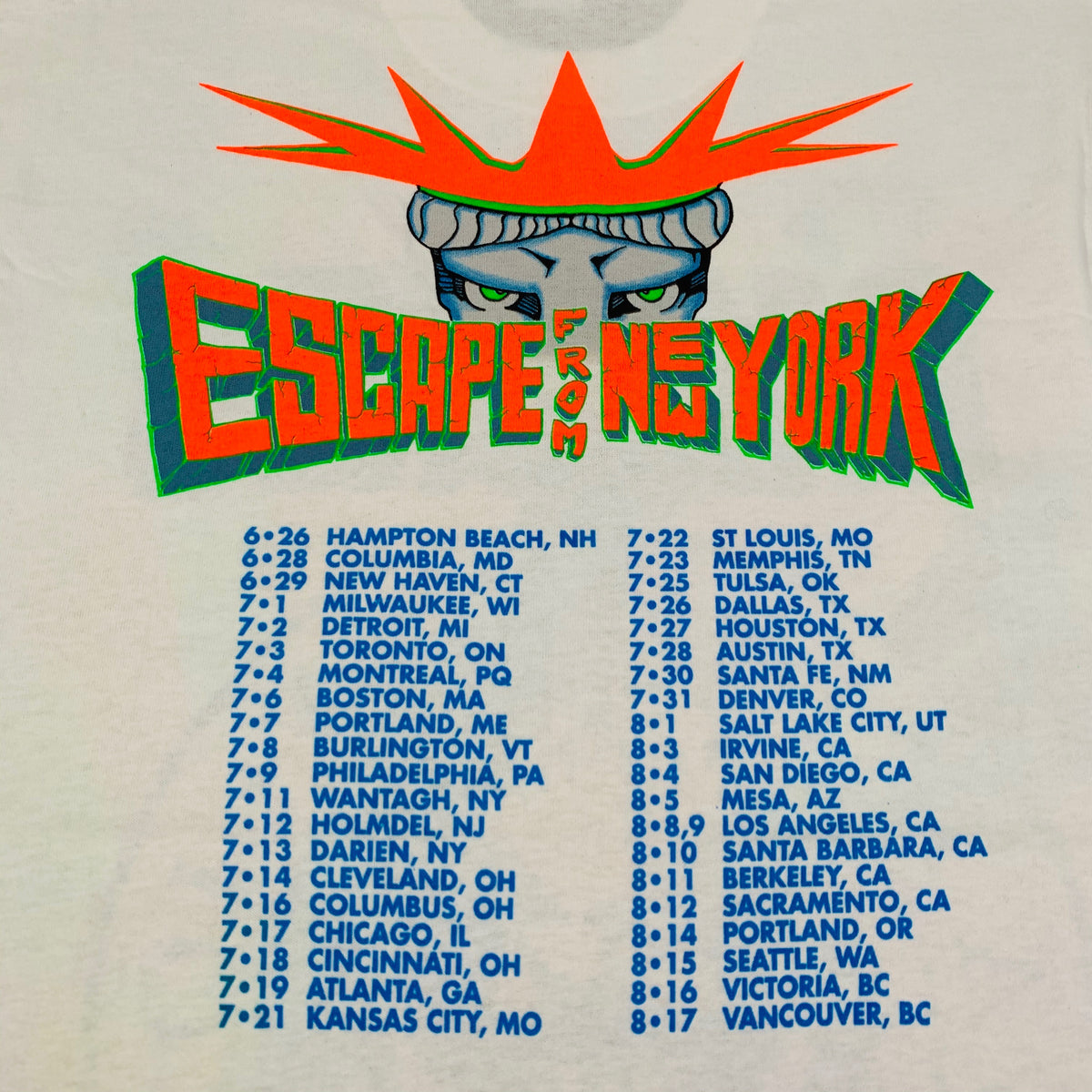 Vintage Ramones &quot;Escape From New York&quot; Tour T-Shirt - jointcustodydc