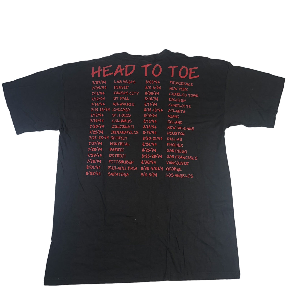 Vintage The Breeders &quot;Head to Toe &#39;94 Tour&quot; T-Shirt - jointcustodydc