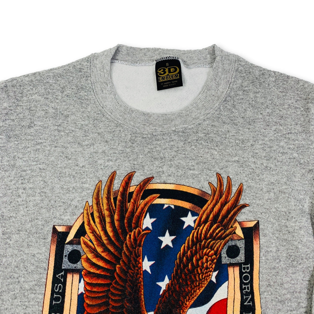 Vintage Harley-Davidson 3D Emblem &quot;Born In The USA&quot; Crewneck Sweatshirt - jointcustodydc