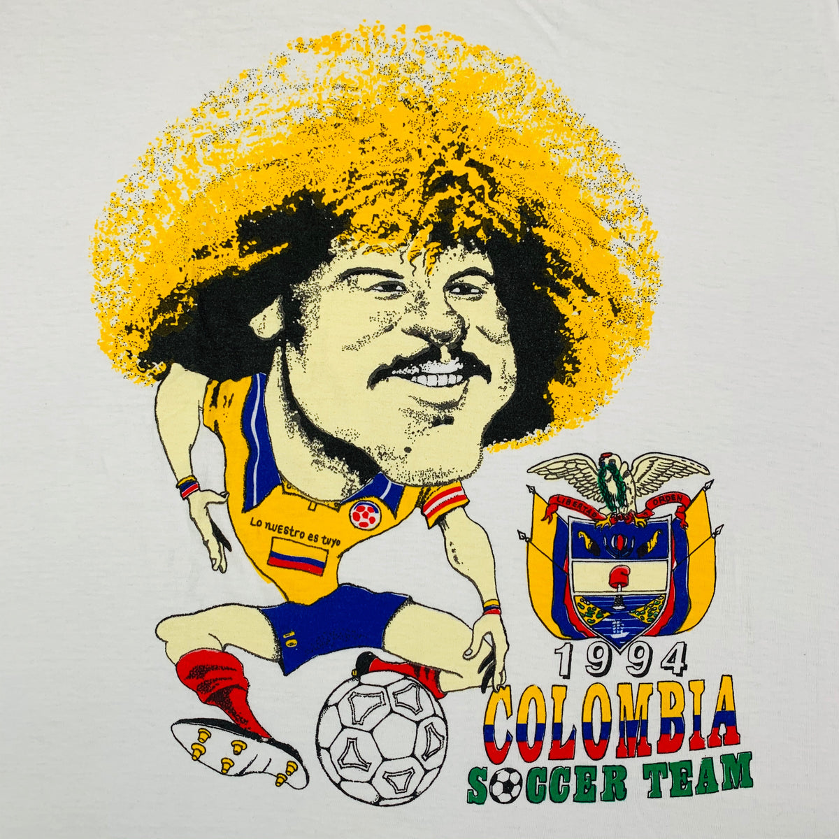 Vintage Carlos Valderrama &quot;Colombia&quot; T-Shirt - jointcustodydc