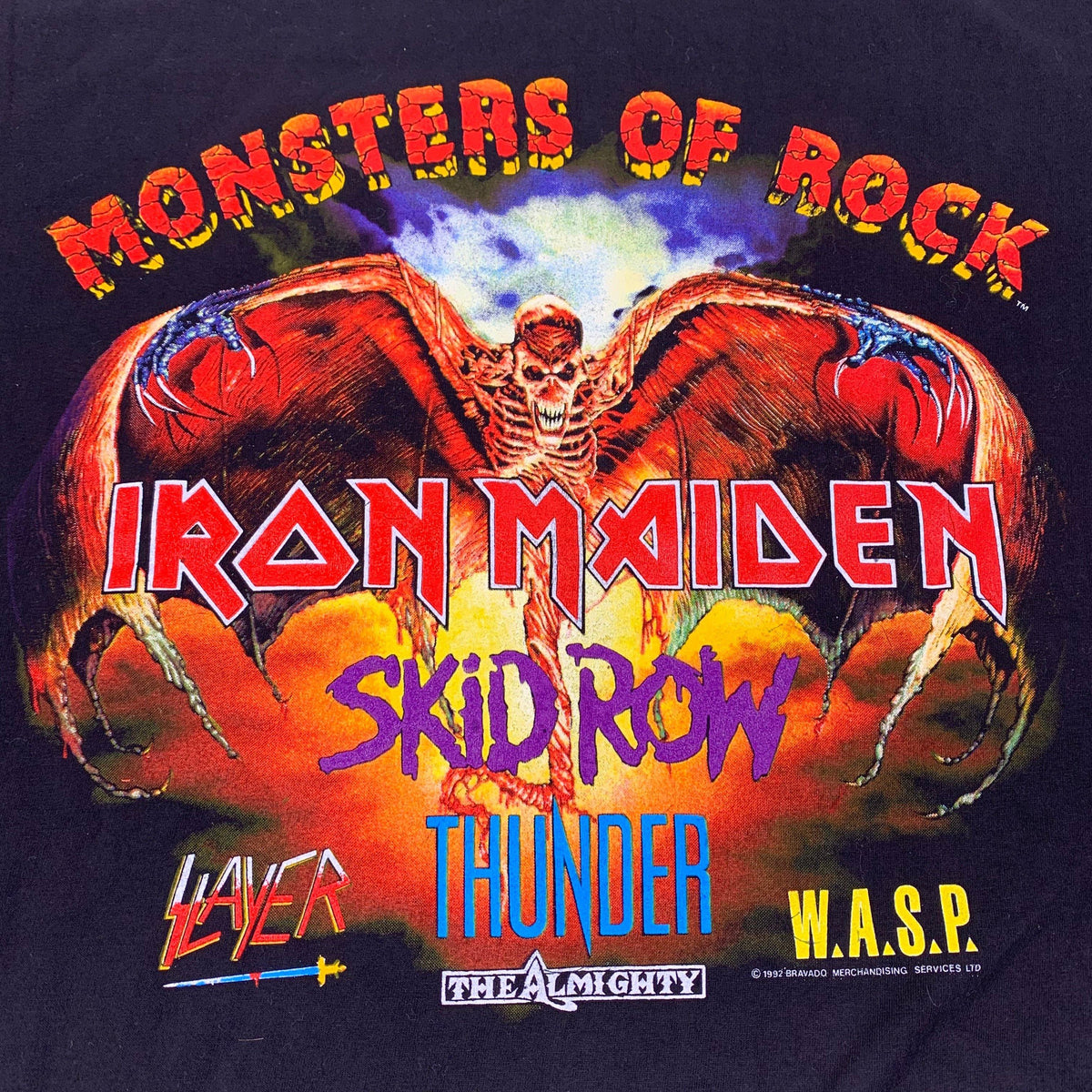 Vintage Monsters Of Rock &quot;Iron Maiden / Wasp / Slayer&quot; T-Shirt - jointcustodydc