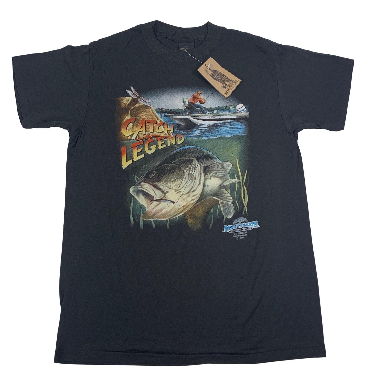 Vintage Original 3D Emblem Down To Earth Shirt 