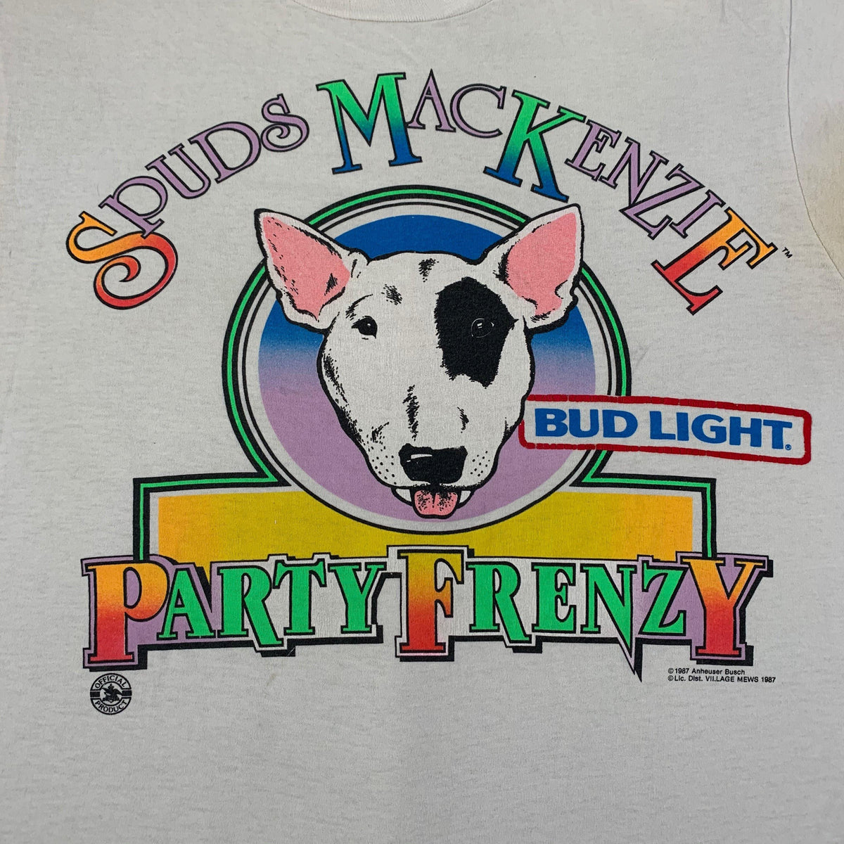 Vintage Spuds Mackenzie &quot;Party Frenzy&quot; T-Shirt - jointcustodydc