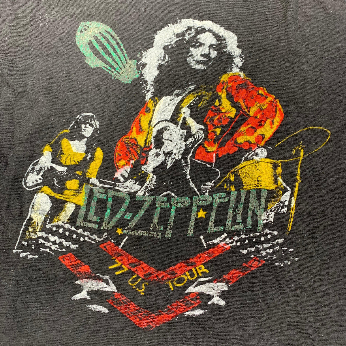 vintage original Led Zeppelin 1977 US tour shirt detail