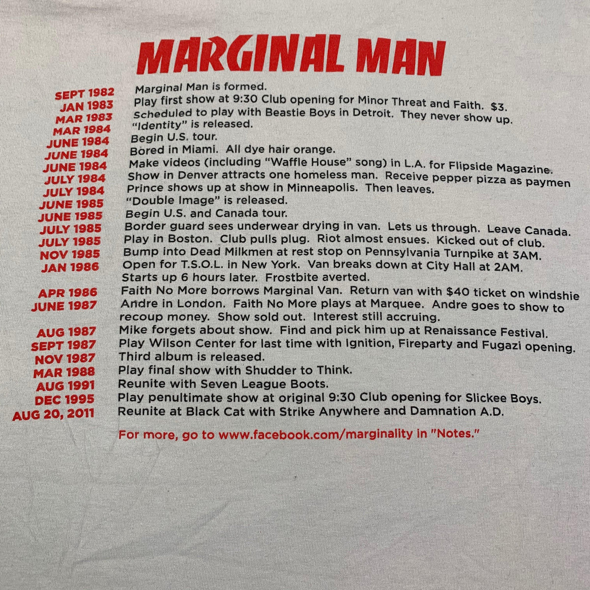 Vintage Marginal Man &quot;Reunion&quot; Cut T-Shirt - jointcustodydc