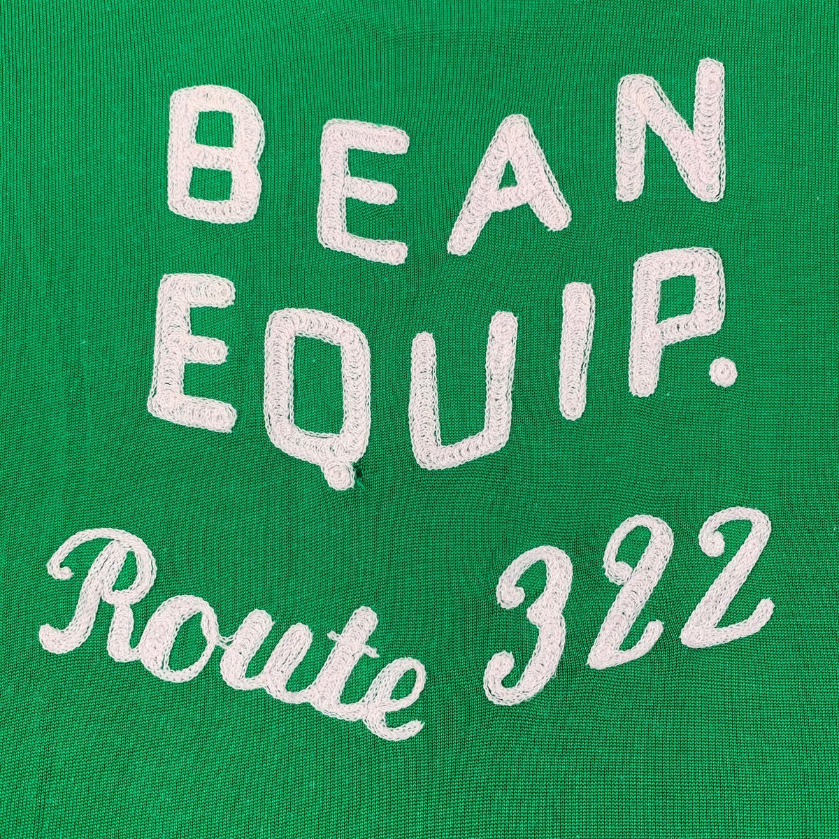 Vintage orignal 1950s Bean Equip. Route 322 Jersey detail